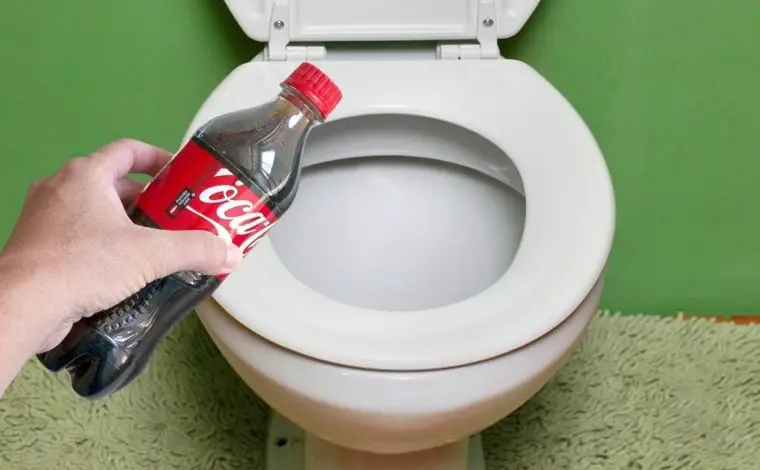 Cleaning Toilet Seat With Coka Cola