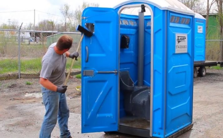 How do you clean a porta potty toilet yourself? (Portable restroom)