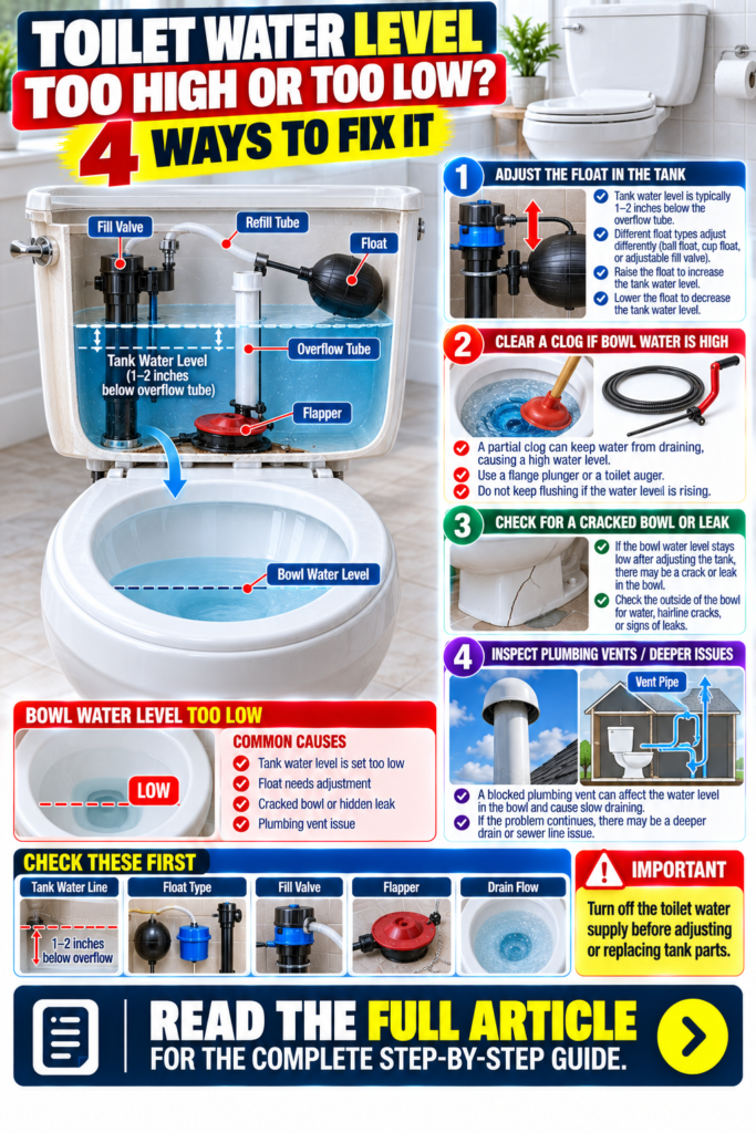 How to Adjust Toilet Bowl Water Level