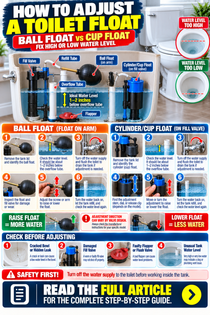 How to Adjust a Toilet Float