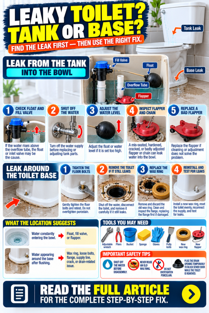 Leaky Toilet Tank or Base