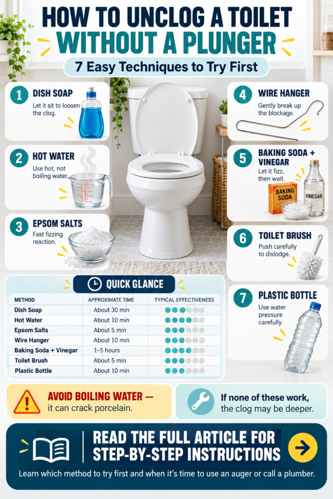 Unclog a Toilet Without a Plunger