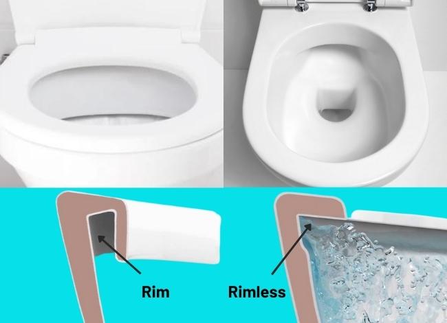 Rim toilet vs rimless toilet