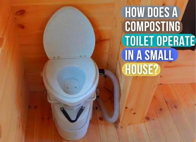 How does a composting toilet operate in a small house