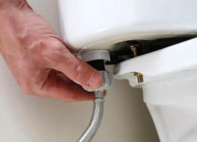 tighten the nut water supply line of toilet
